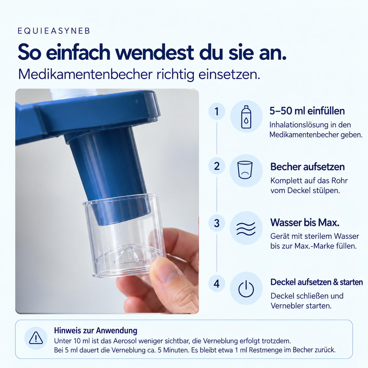 Medikamentenbecher von EquiEasyNeb für Pferde | PEGASALT