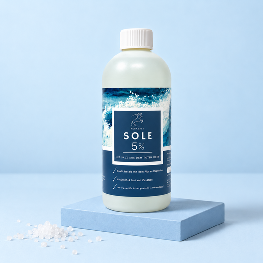 Pegasalt-Sole | 5% mit Salz vom Toten Meer für Inhalation 1000 ml für Menschen und Tiere  | PEGASALT