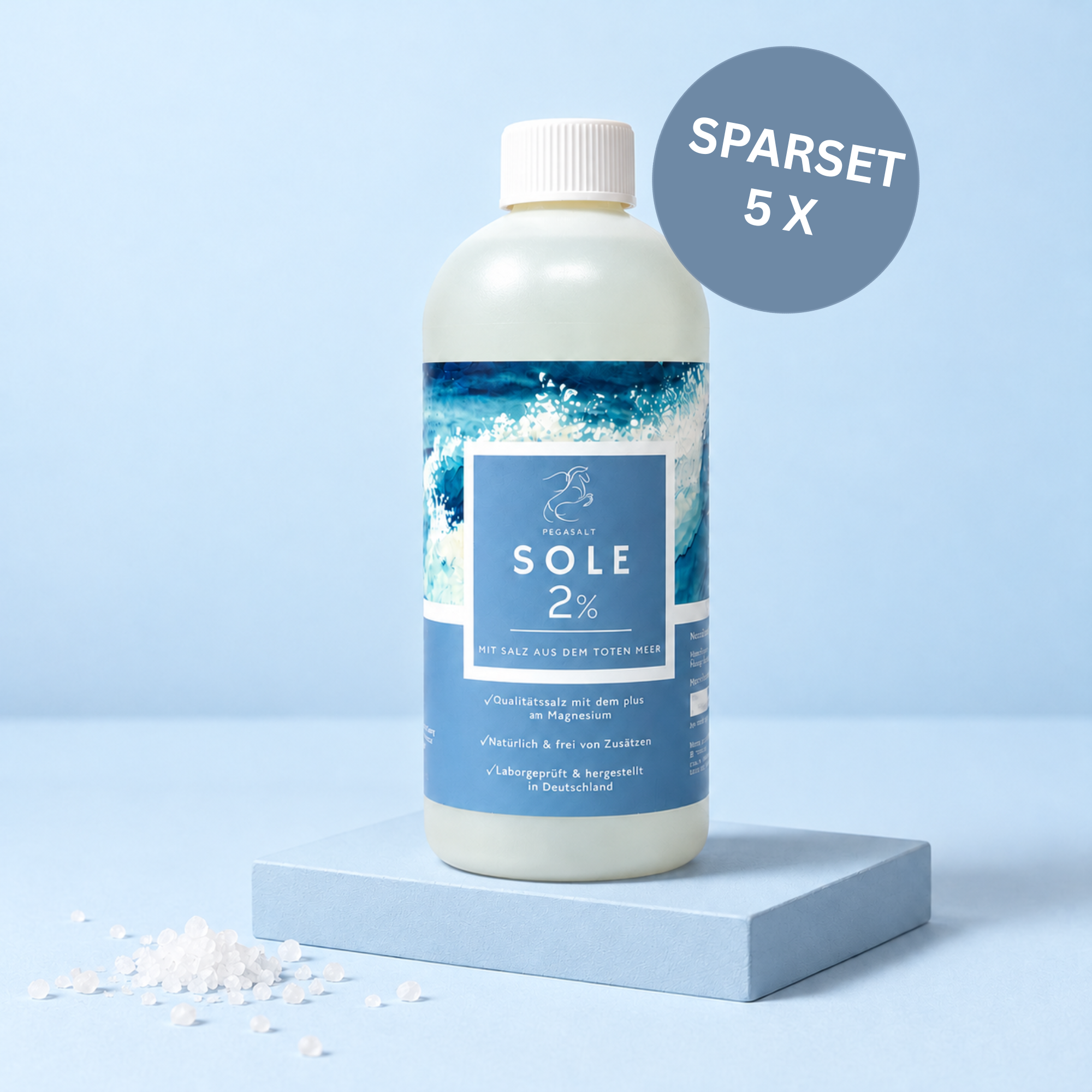 Pegasalt-Sole 2 % mit Salz vom Toten Meer 1000 ml | PEGASALT