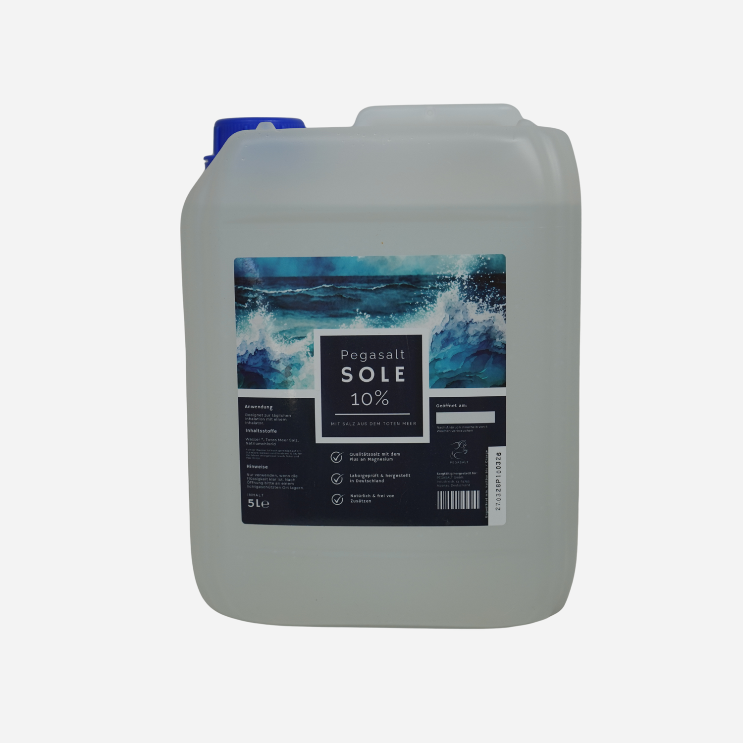 Pegasalt-Sole 10 % | Sole zur Inhalation für Pferde 5000 ml | PEGASALT