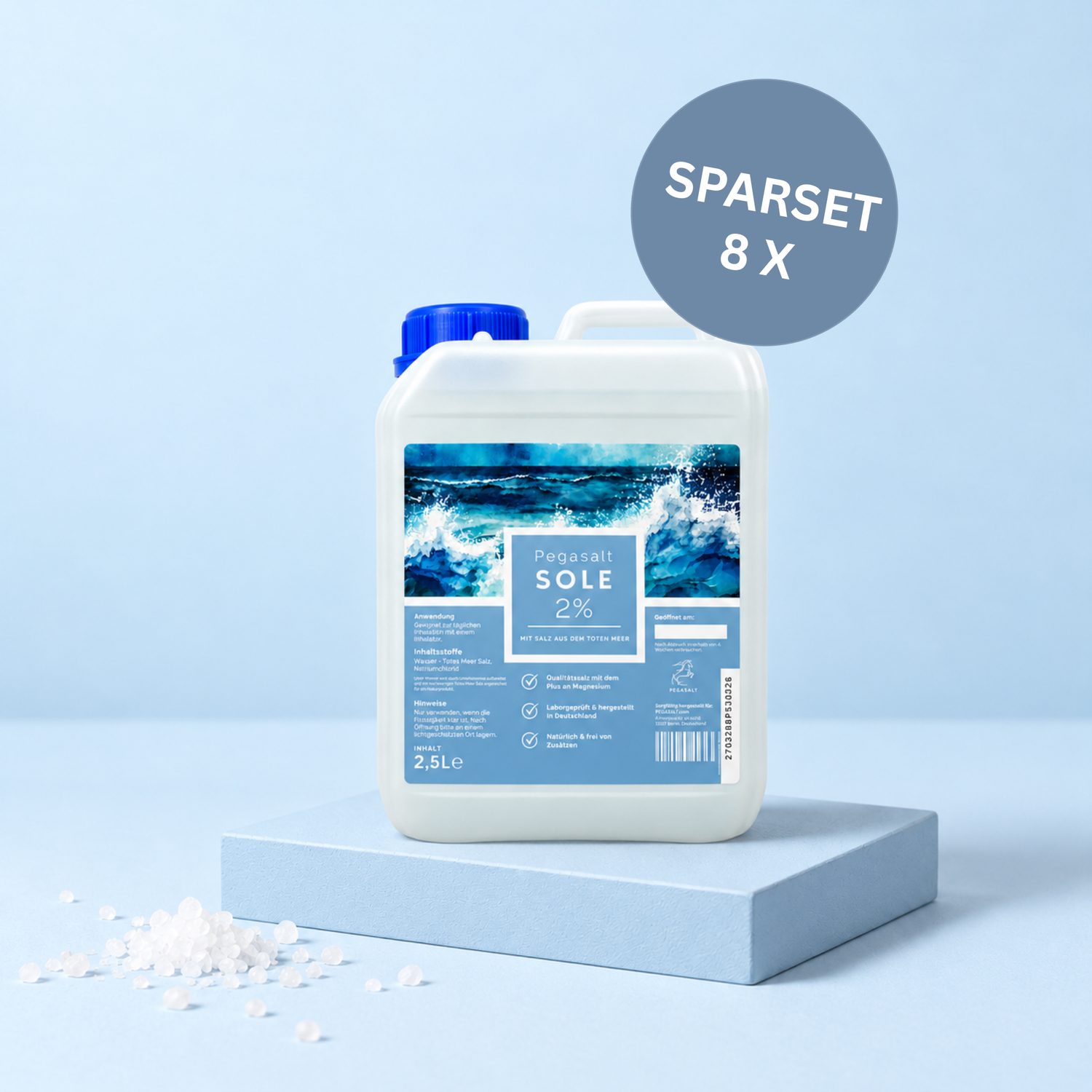 Pegasalt-Sole für Pferde zum Inhalieren | mit Salz vom Toten Meer Sparset 20 Liter | PEGASALT